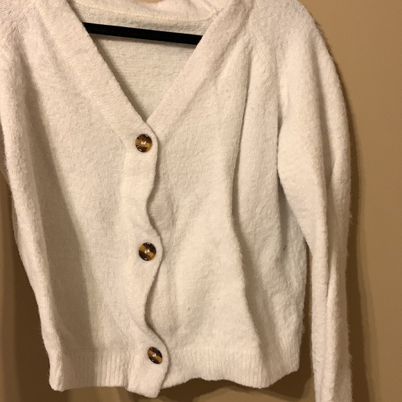 White Button front Cardigan - Picture 2 of 3
